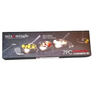 NEW Mix & Mingle 7 PC Stainless Steel Condiment Set